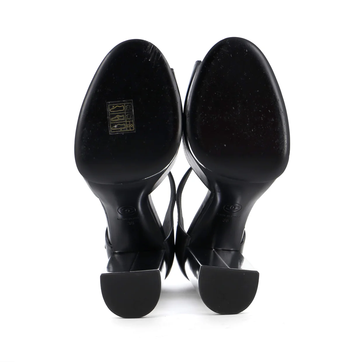 Women's CC Ankle Strap Metallic Platform Sandals Leather - Deep Luxury