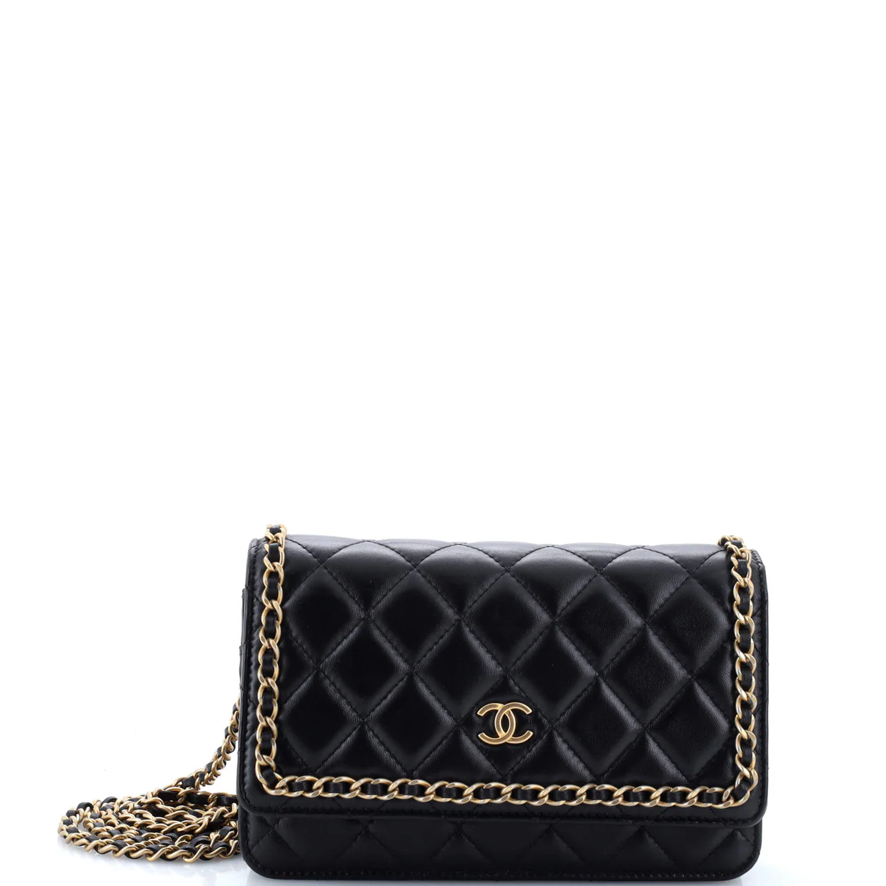 Chain Around Wallet on Chain Quilted Lambskin - Deep Luxury