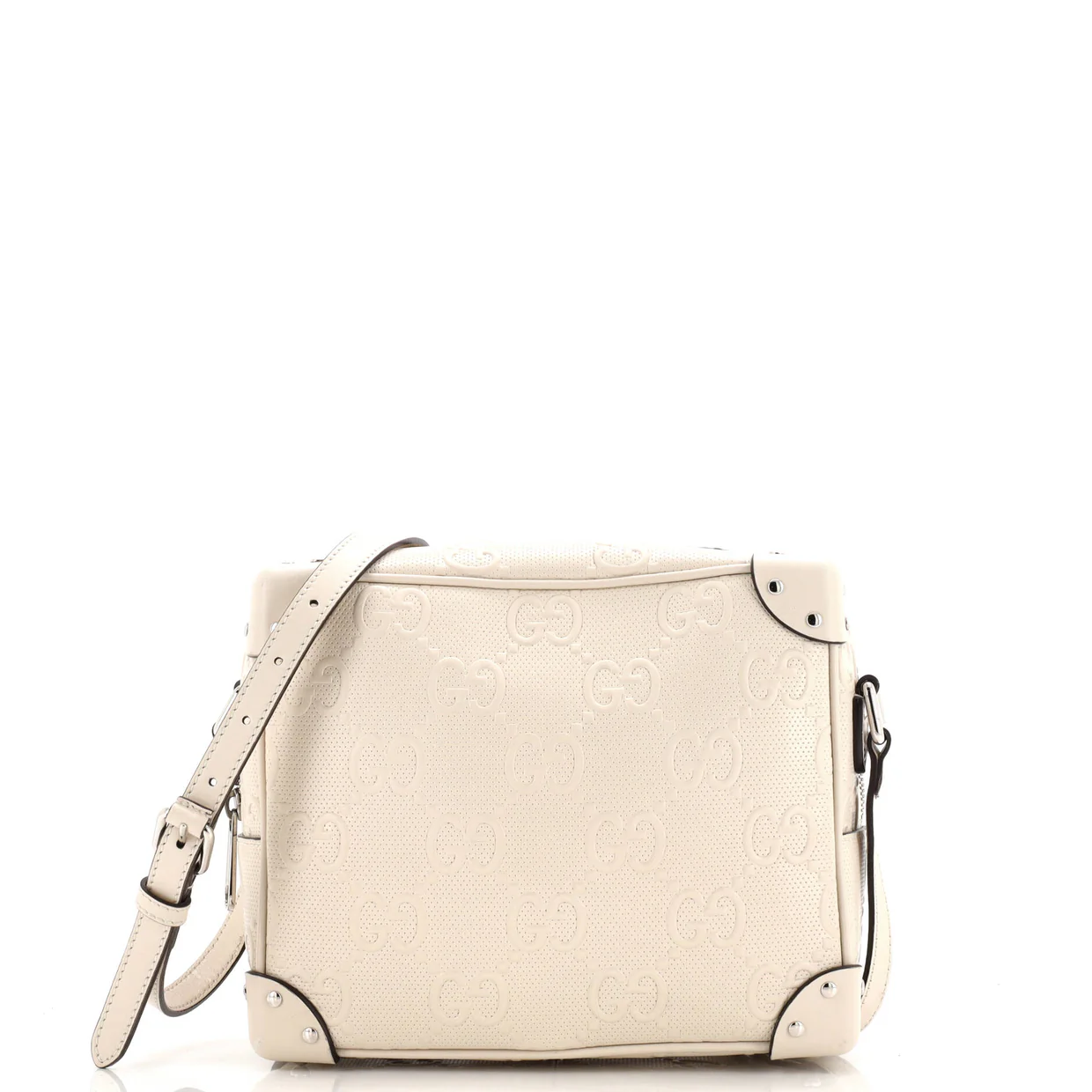 Square Shoulder Bag GG Embossed Perforated Leather - Deep Luxury