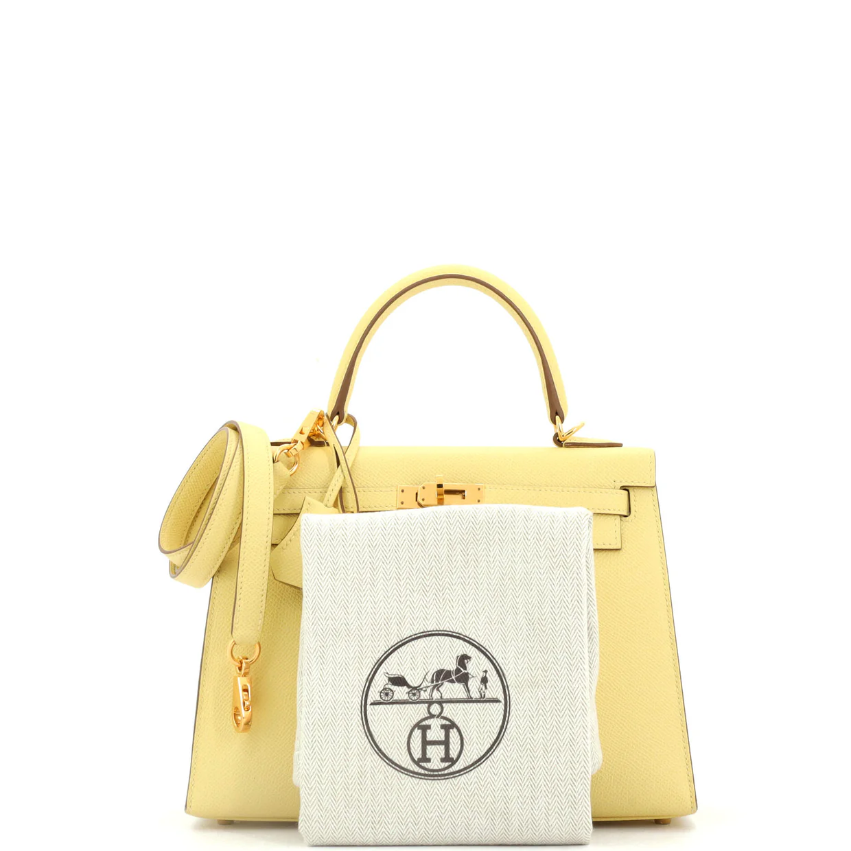Kelly Handbag Jaune Poussin Epsom with Gold Hardware 25 - Deep Luxury