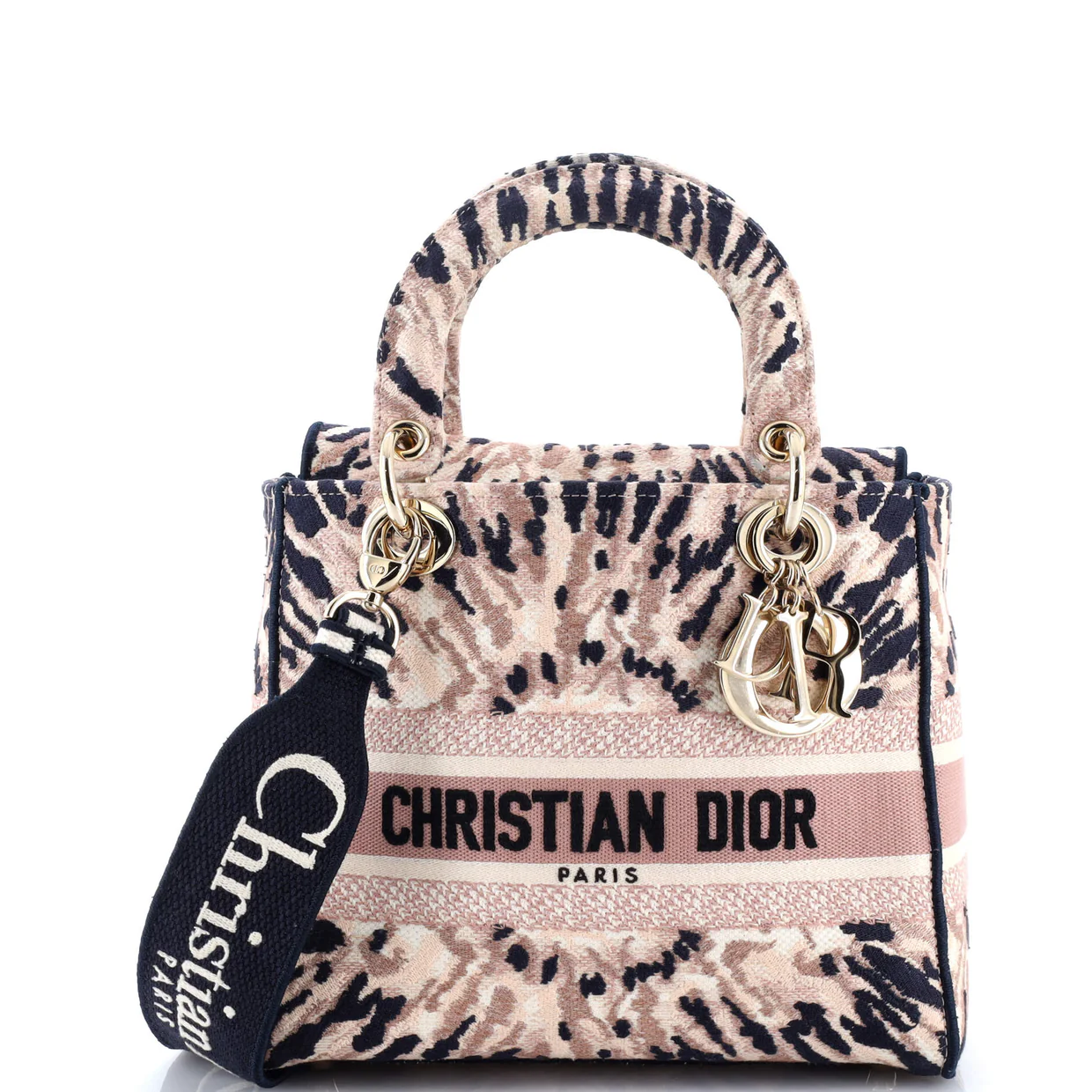 Lady D-Lite Bag Embroidered Canvas Medium - Deep Luxury