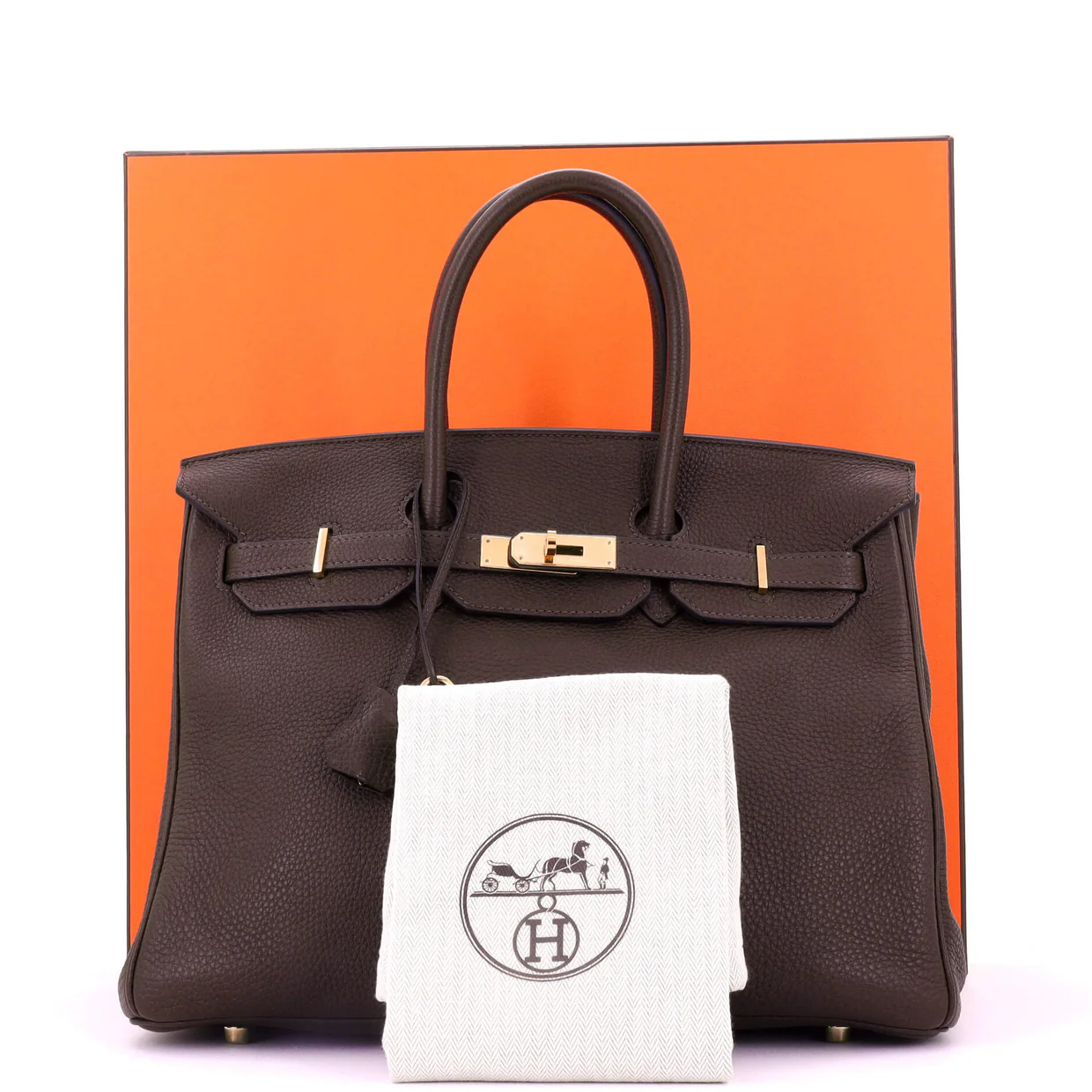 Birkin Handbag Chocolat Togo with Gold Hardware 35 - Deep Luxury
