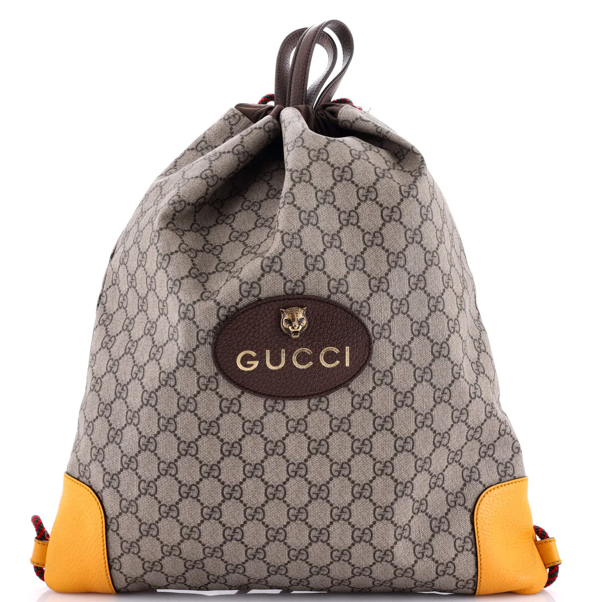 Neo Vintage Drawstring Backpack GG Coated Canvas Large - Deep Luxury