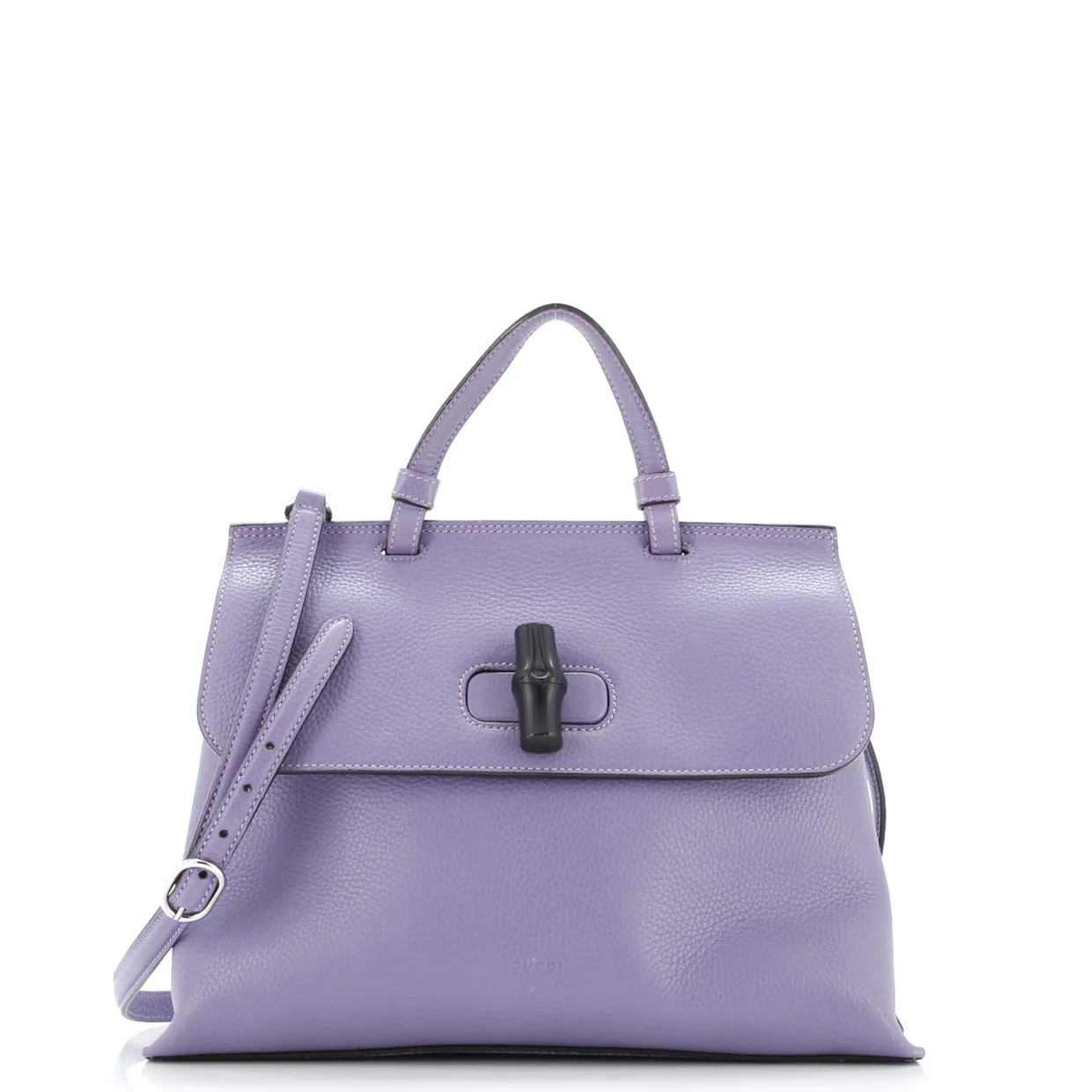 Bamboo Daily Top Handle Bag Leather Medium - Deep Luxury