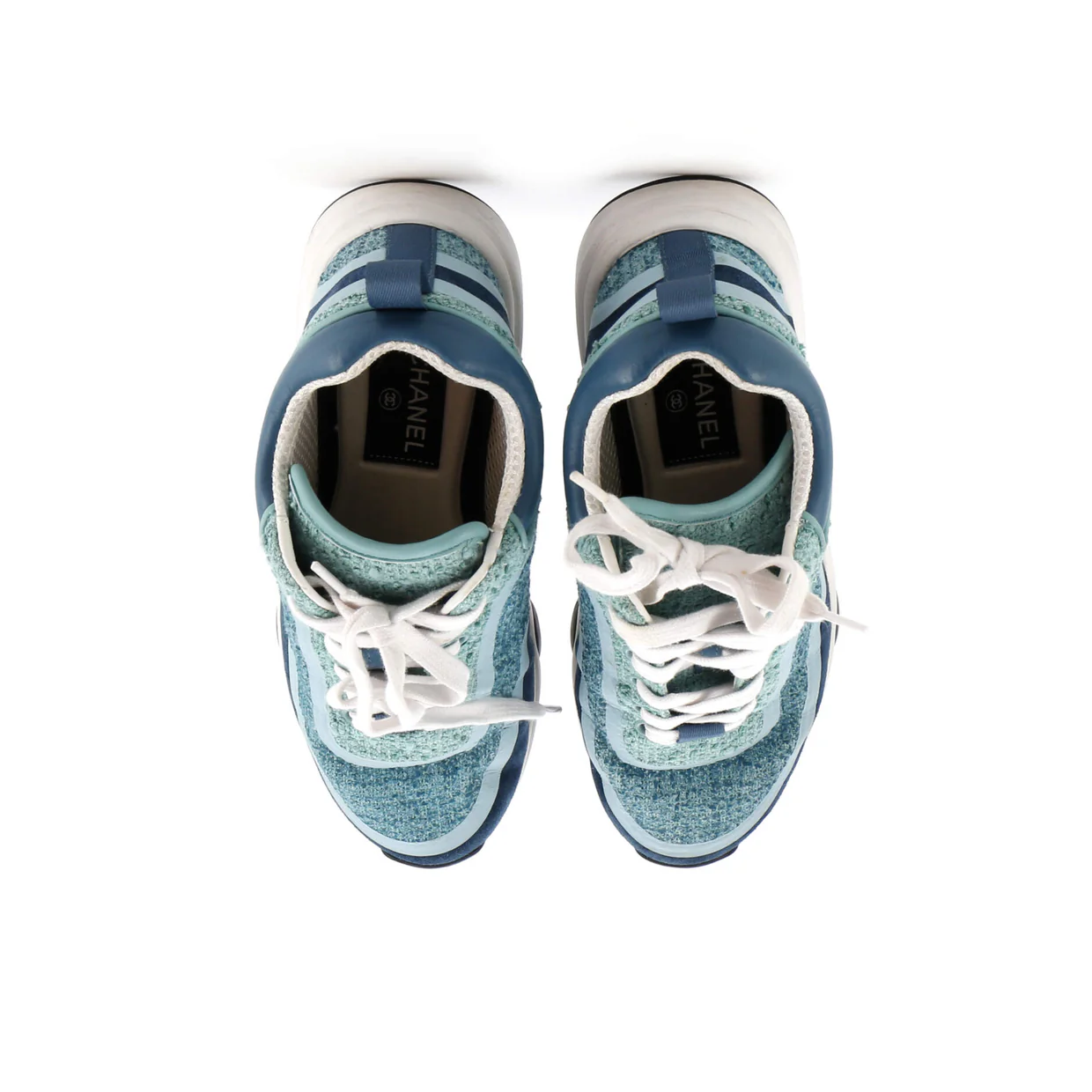 Women's CC Cap Toe Logo Sneakers Suede and Tweed - Deep Luxury