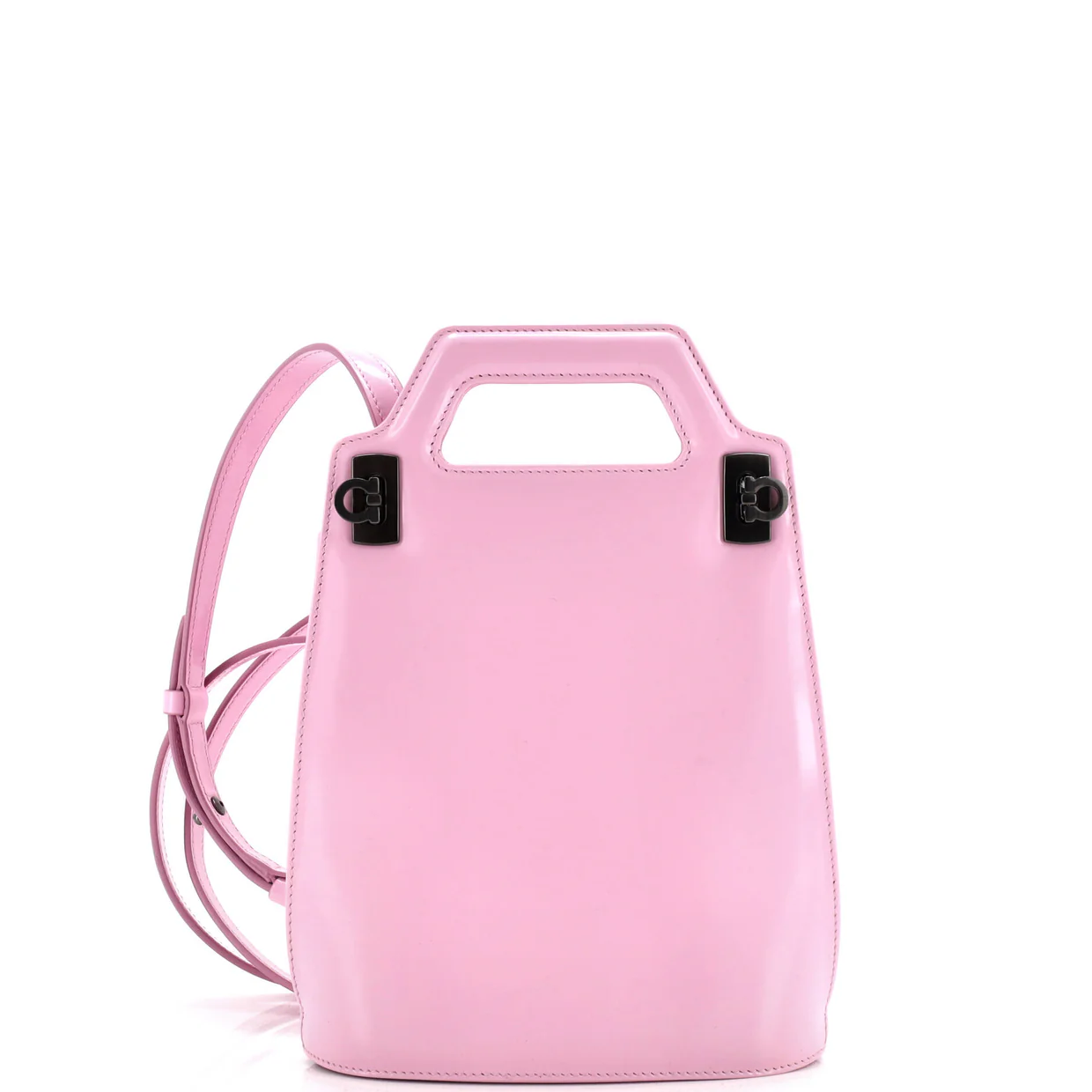 Wanda Top Handle Shoulder Bag Leather North South - Deep Luxury