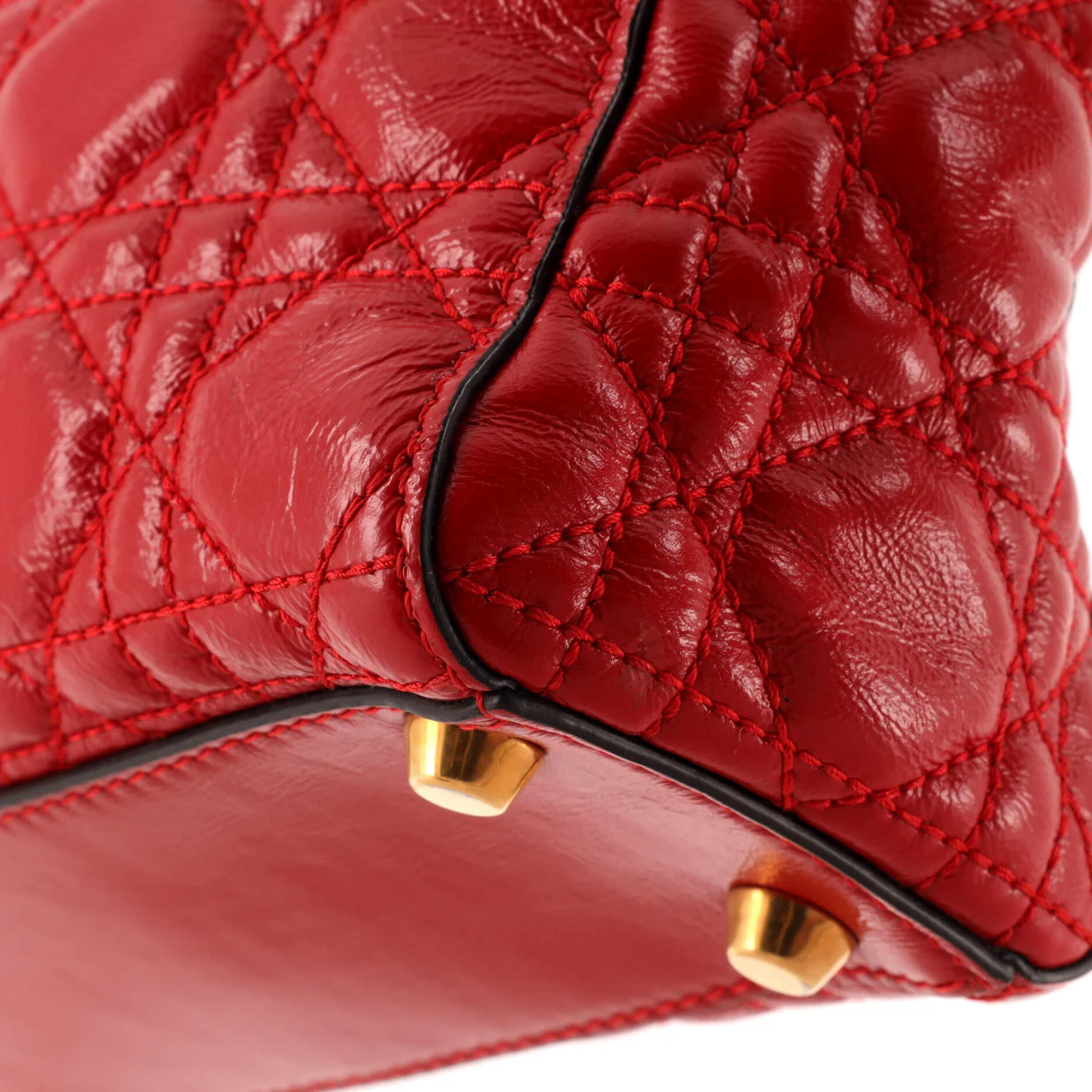 My Lady Dior Bag Cannage Quilted Crinkled Patent - Deep Luxury