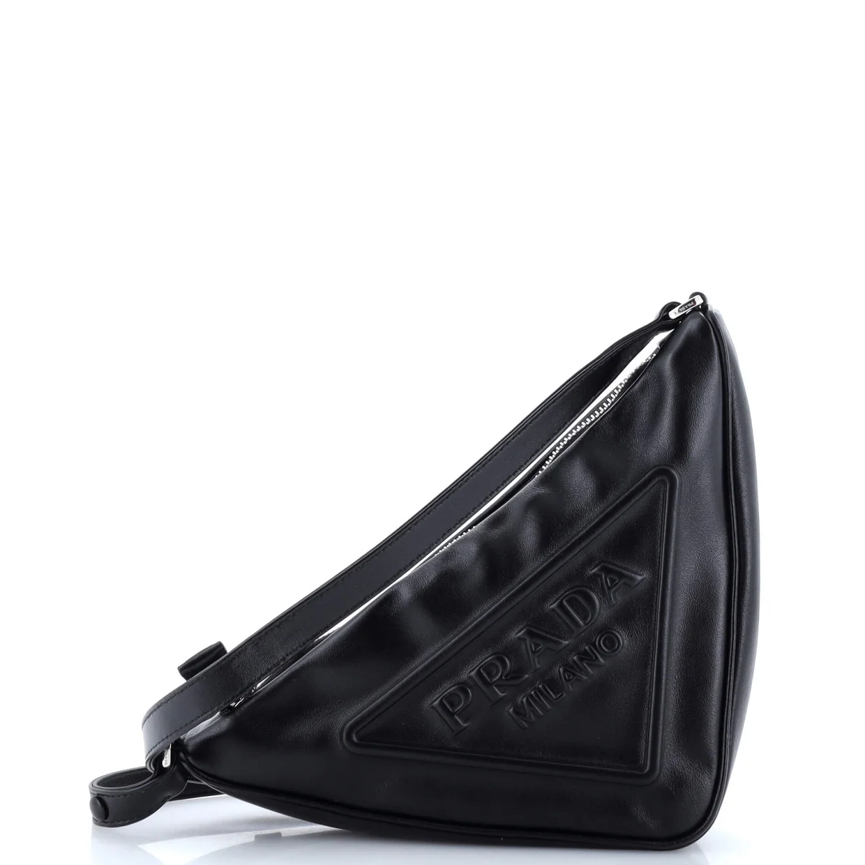 Triangle Logo Zip Crossbody Bag Embossed Grace Lux Small - Deep Luxury