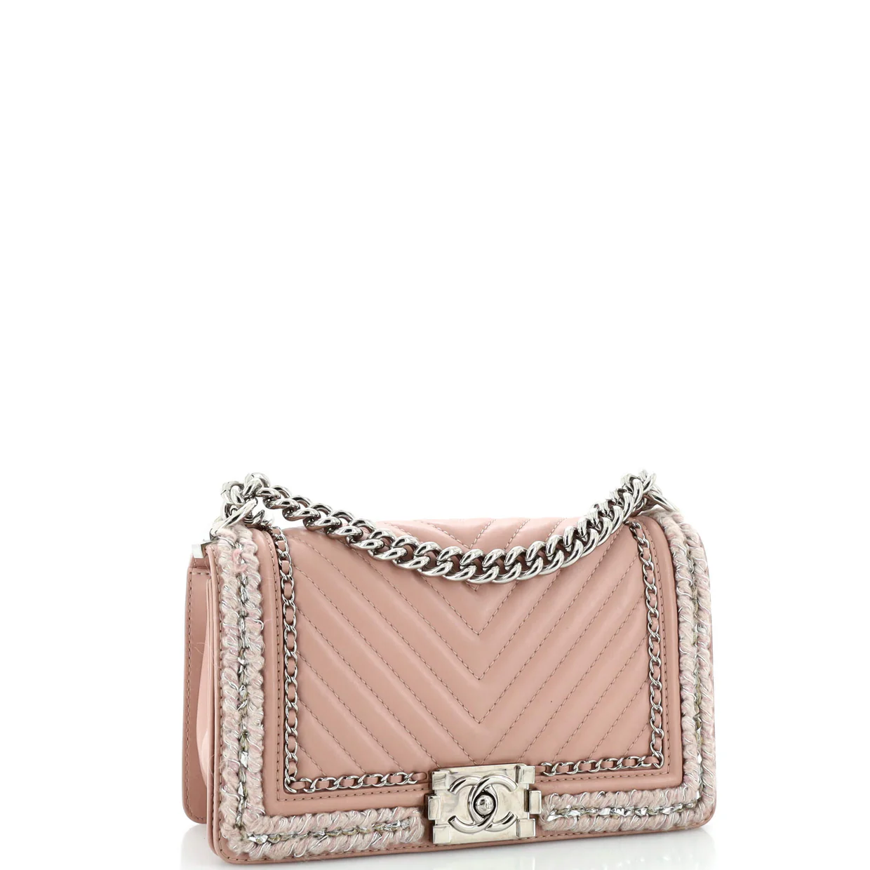 Jacket Boy Flap Bag Quilted Lambskin with Tweed Old Medium - Deep Luxury