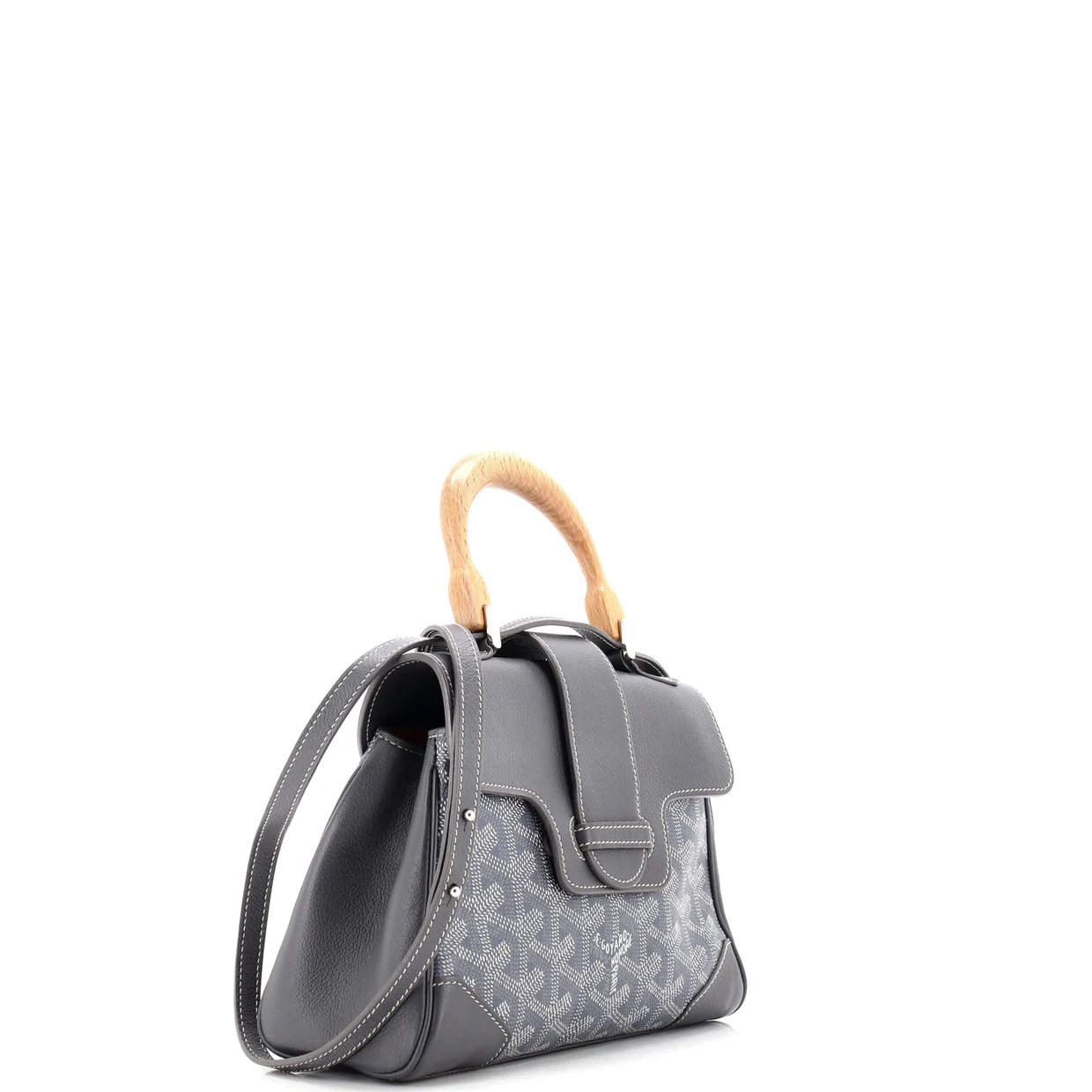 Saigon Top Handle Bag Coated Canvas with Leather Mini - Deep Luxury