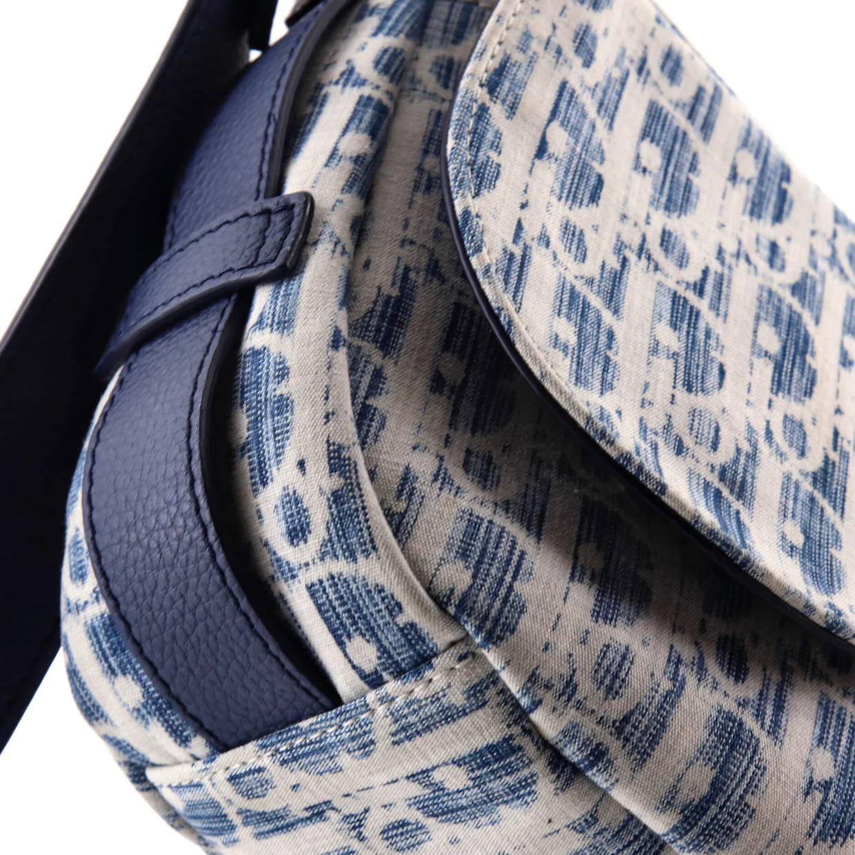 Saddle Soft Bag Kasuri Oblique Canvas Mini - Deep Luxury