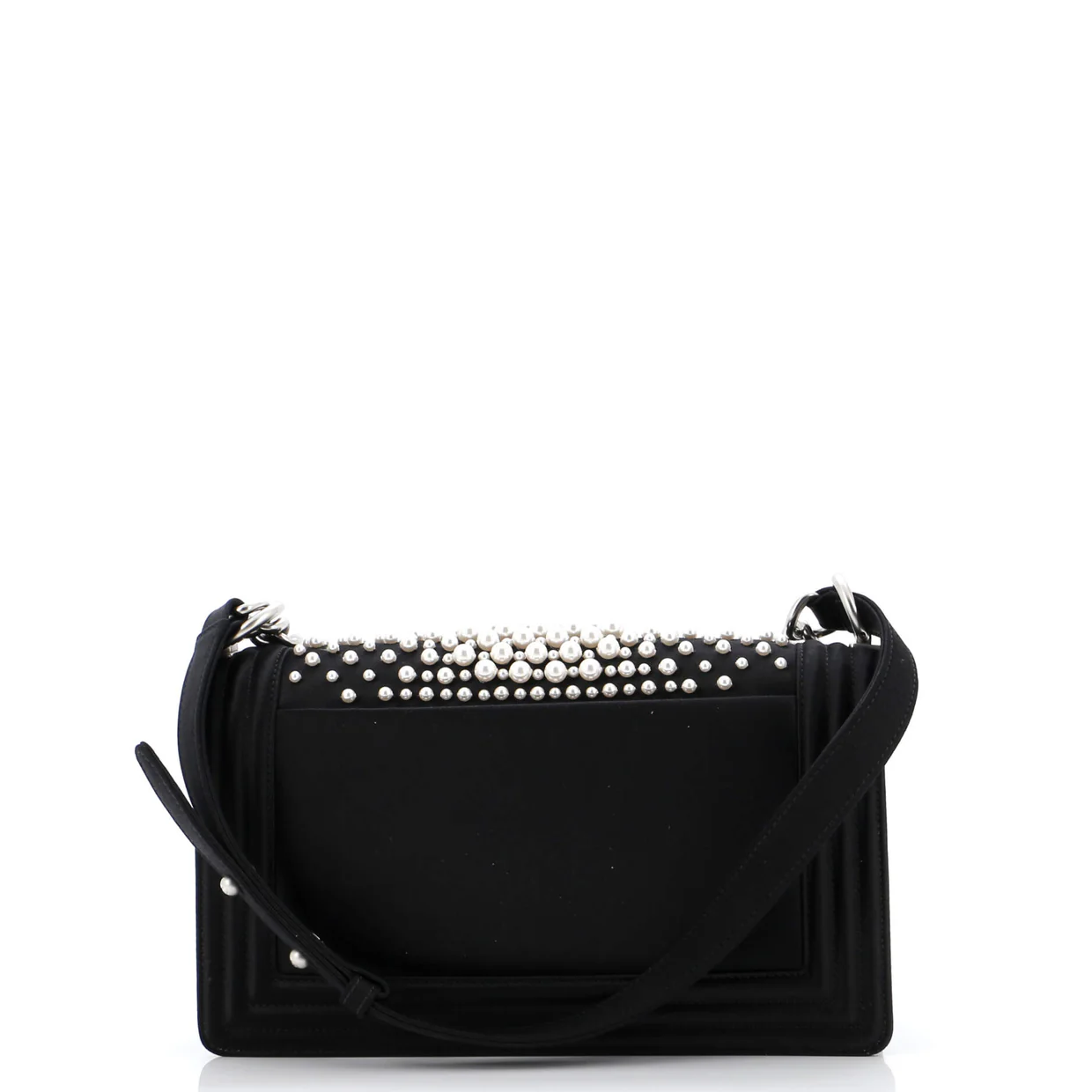 Boy Flap Bag Pearl Embellished Satin Old Medium - Deep Luxury