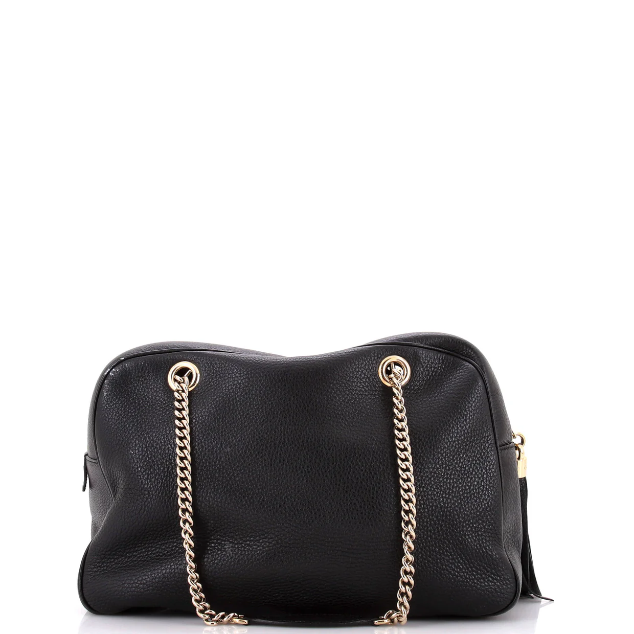 Soho Chain Zip Shoulder Bag Leather Medium - Deep Luxury