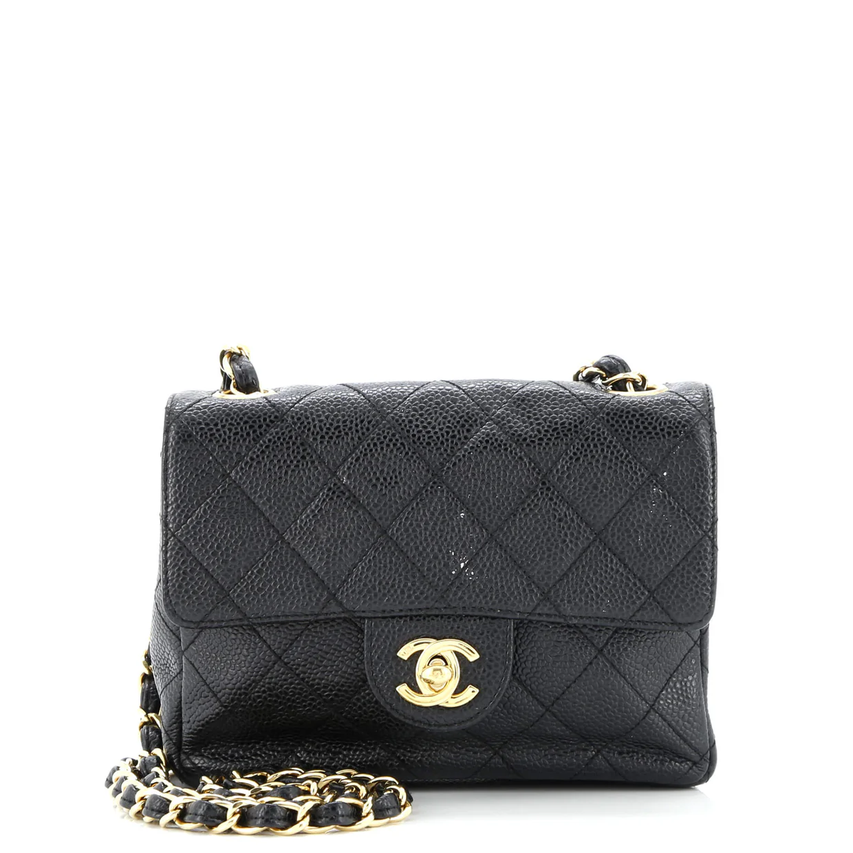 Vintage Square Classic Single Flap Bag Quilted Caviar Mini - Deep Luxury