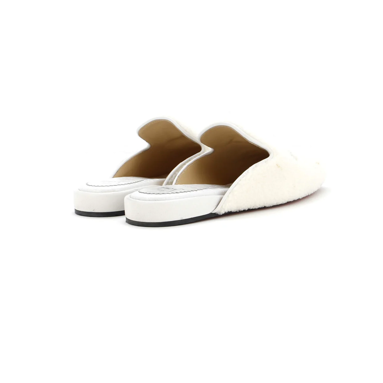 Women's Navy Coolito Donna Flat Mules Shearling - Deep Luxury
