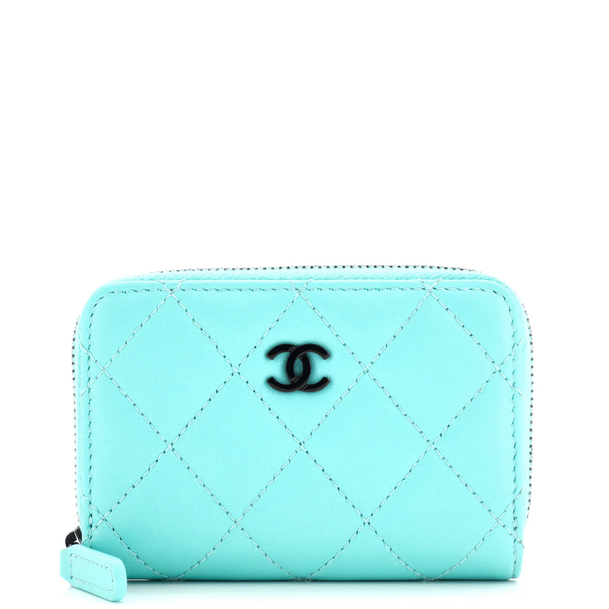CC Zip Coin Purse Quilted Lambskin Small - Deep Luxury
