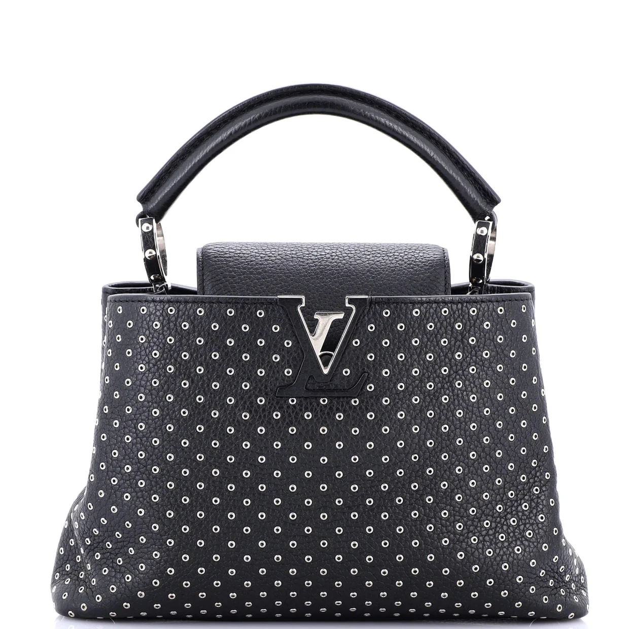 Capucines Bag Leather with Embellished Detail BB - Deep Luxury