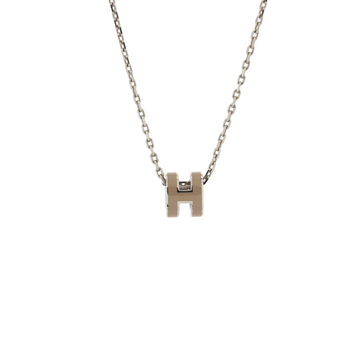 Pop H Pendant Chain Necklace Metal and Enamel Mini - Deep Luxury