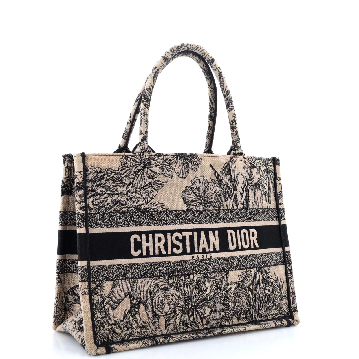 Book Tote Embroidered Canvas Medium - Deep Luxury