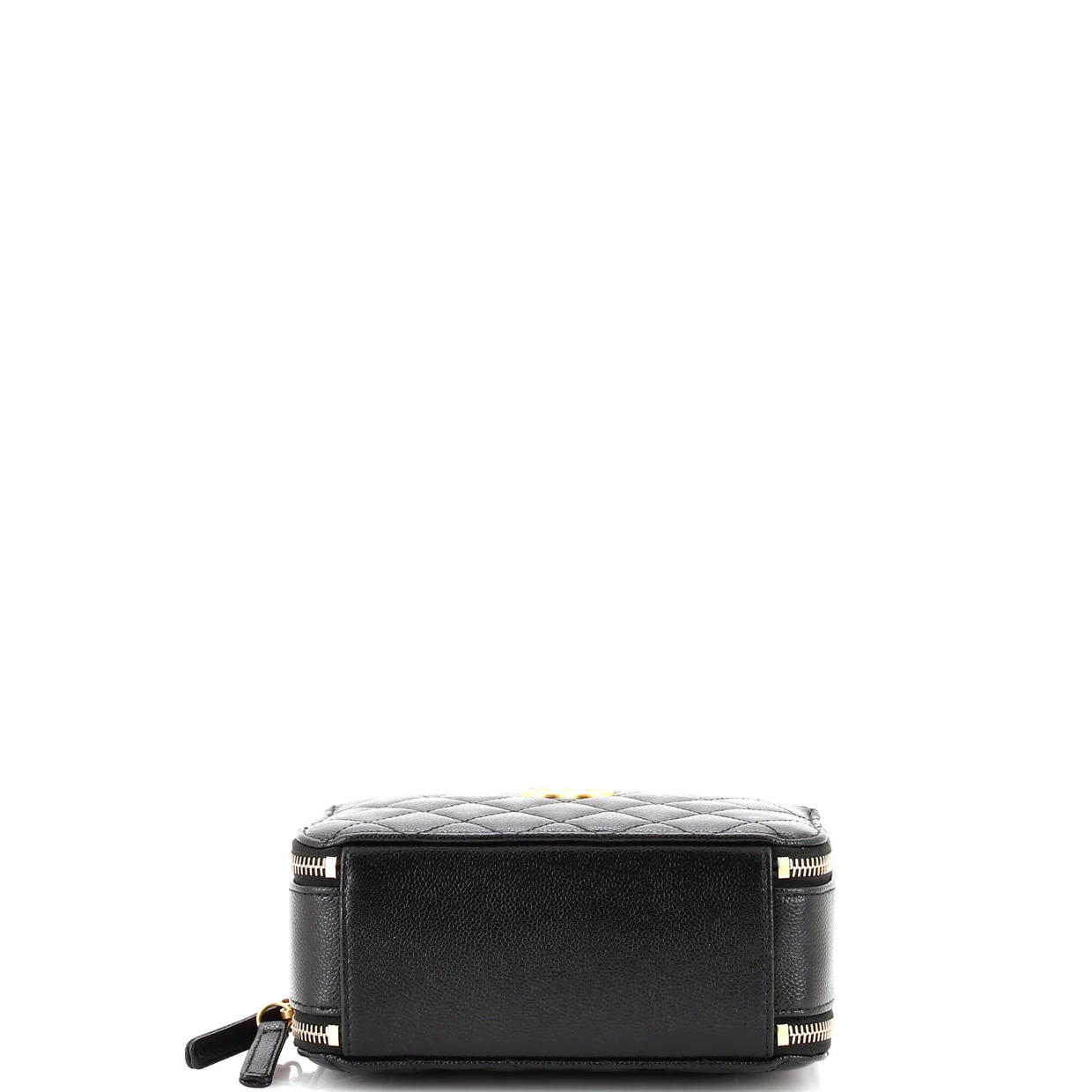 Pick Me Up Logo Handle Vanity Case Quilted Caviar Small - Deep Luxury