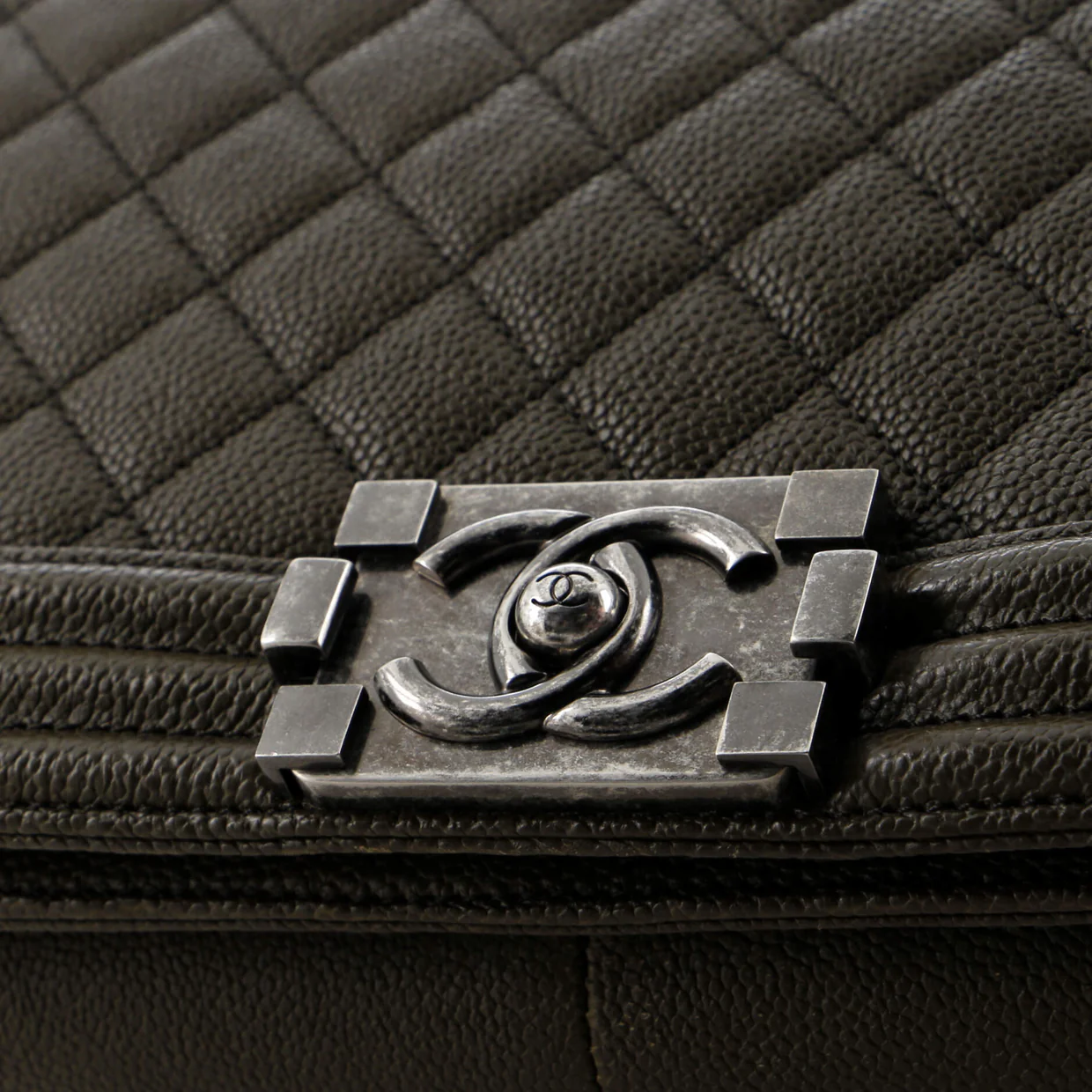 So Black Boy Flap Bag Quilted Caviar New Medium - Deep Luxury