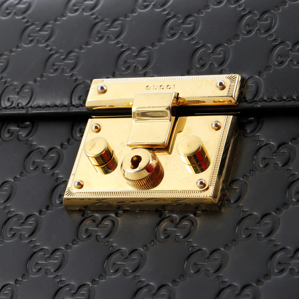 Padlock Top Handle Bag Guccissima Leather Small - Deep Luxury