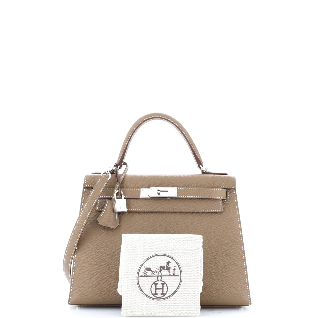 Kelly Handbag Grey Epsom with Palladium Hardware 28 - Deep Luxury