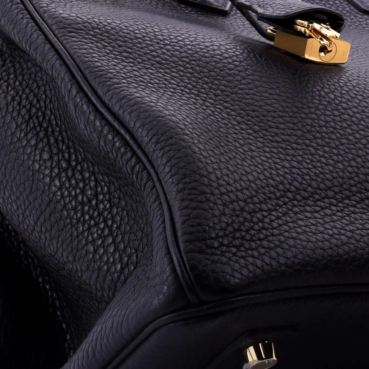 Birkin Handbag Noir Clemence with Gold Hardware 35 - Deep Luxury