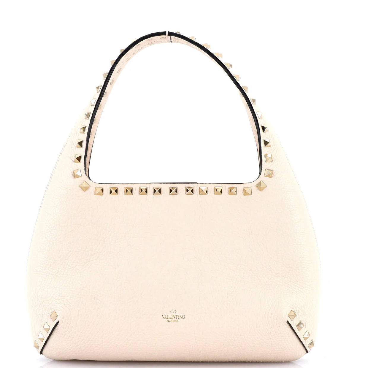 Rockstud Flip Lock Hobo Leather Small - Deep Luxury
