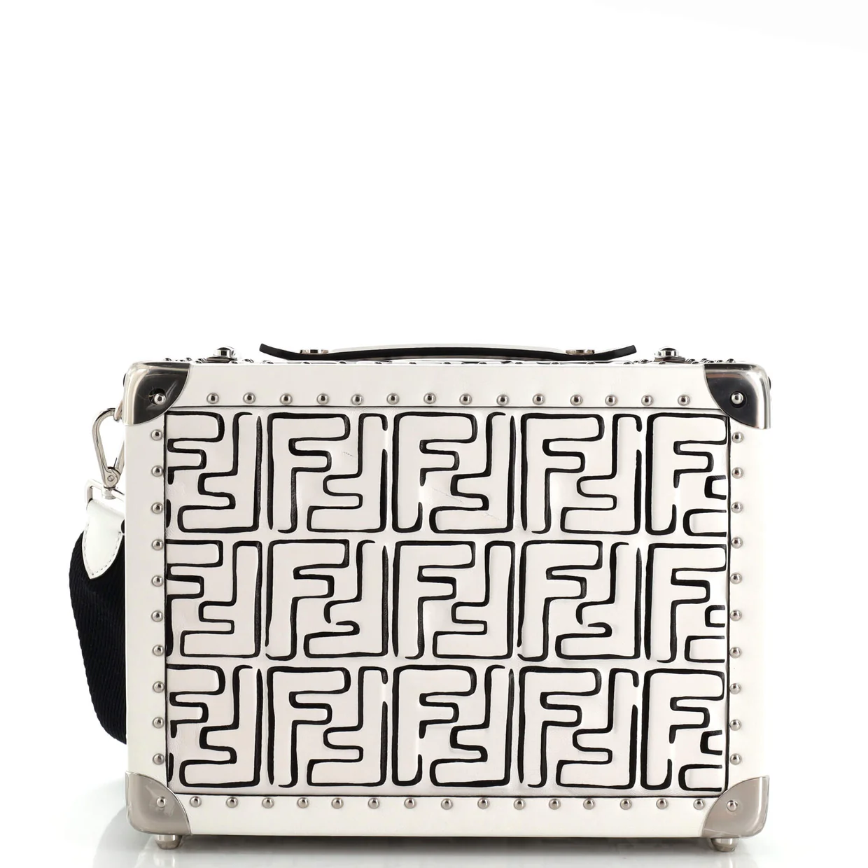 Rigid Travel Trunk Joshua Vides Zucca Embossed Leather Small - Deep Luxury