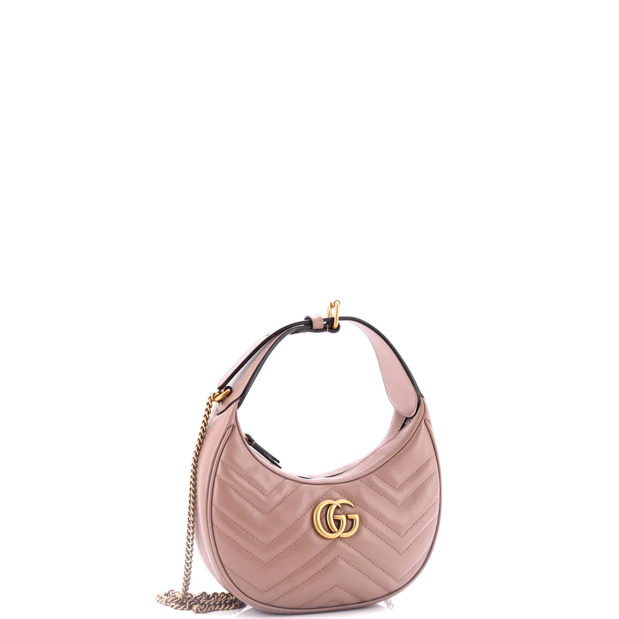 GG Marmont Half Moon Hobo Leather Mini - Deep Luxury