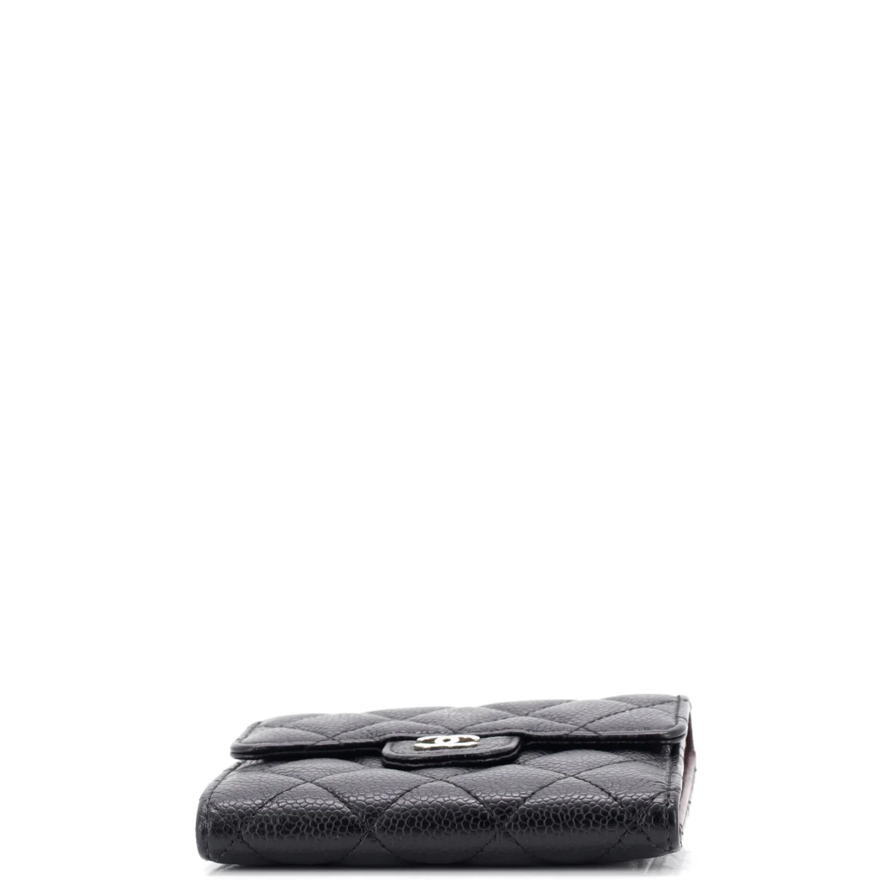 CC Compact Classic Flap Wallet Quilted Caviar - Deep Luxury