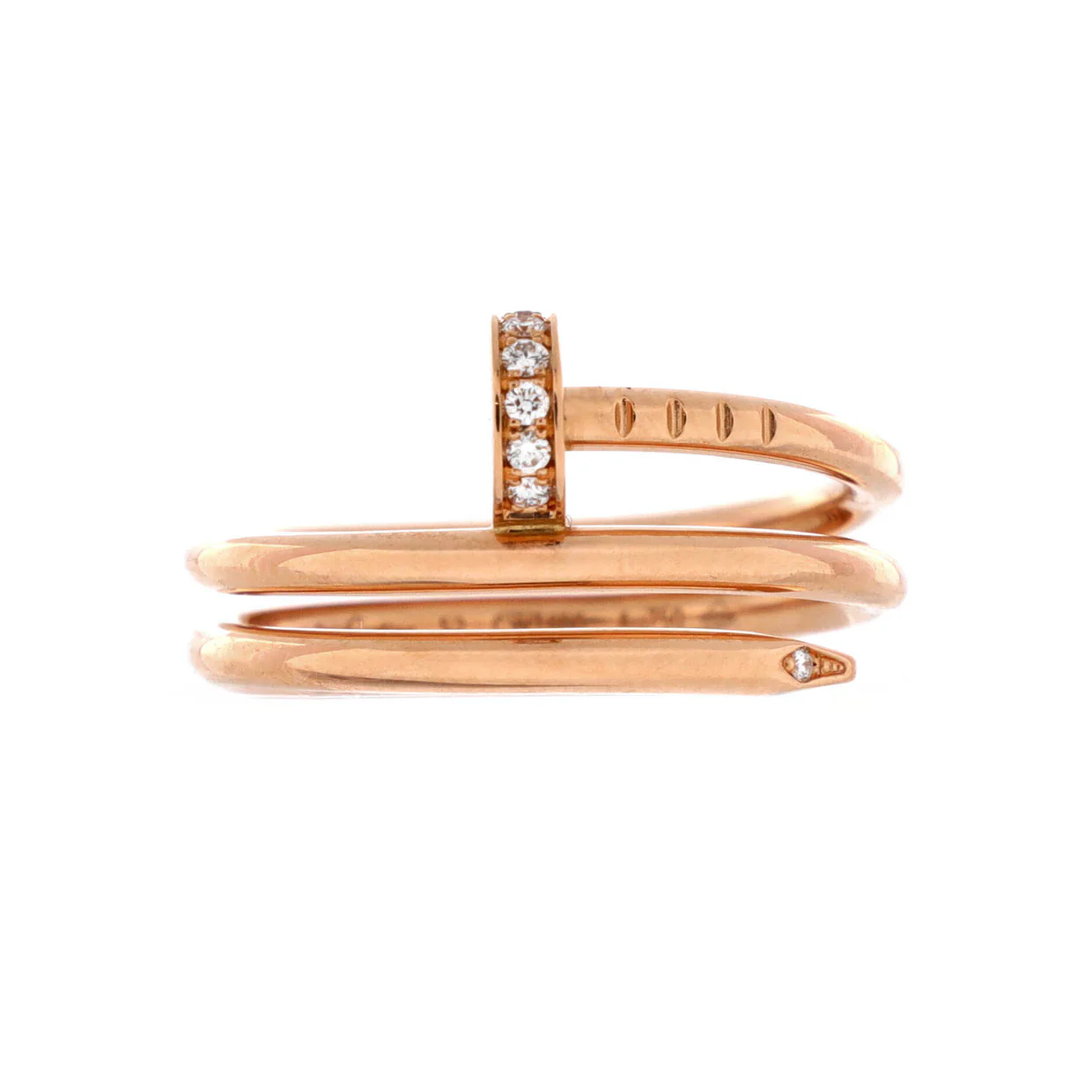 Juste un Clou Double Ring 18K Rose Gold and Diamonds Small - Deep Luxury