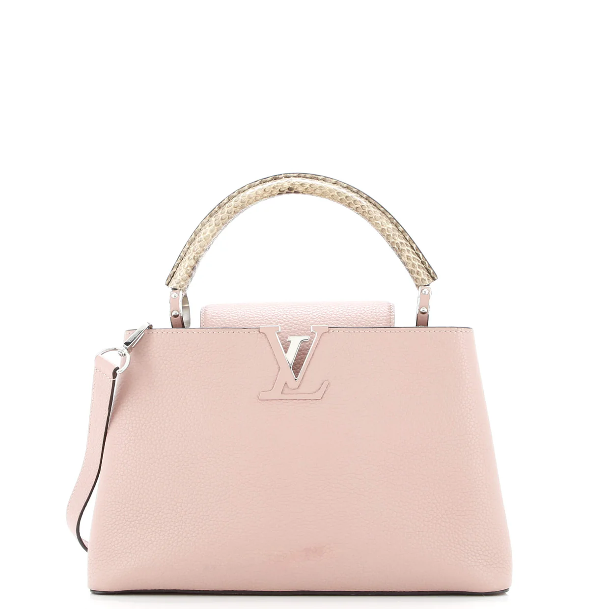 Capucines Bag Leather with Python PM - Deep Luxury