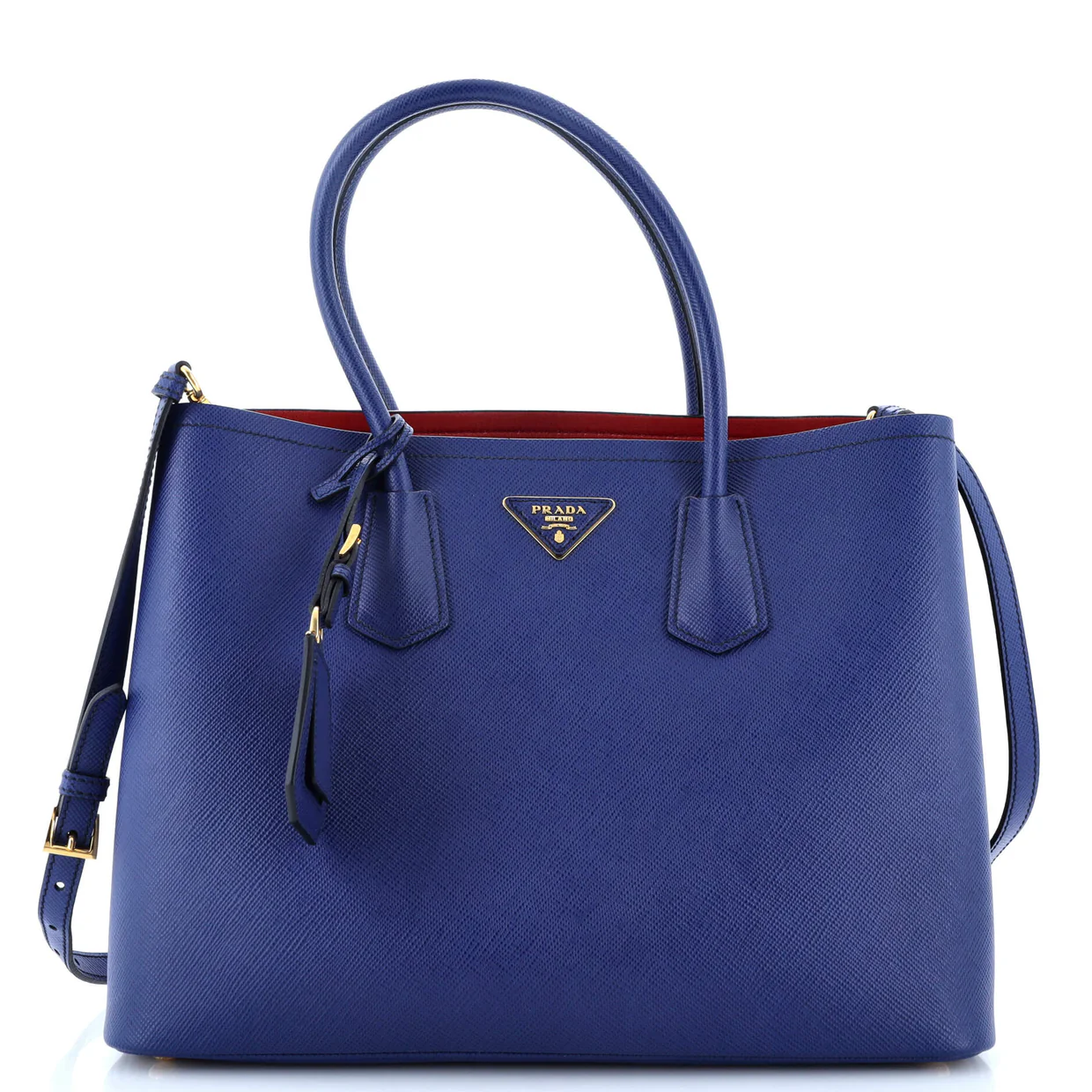 Cuir Double Tote Saffiano Leather Medium - Deep Luxury