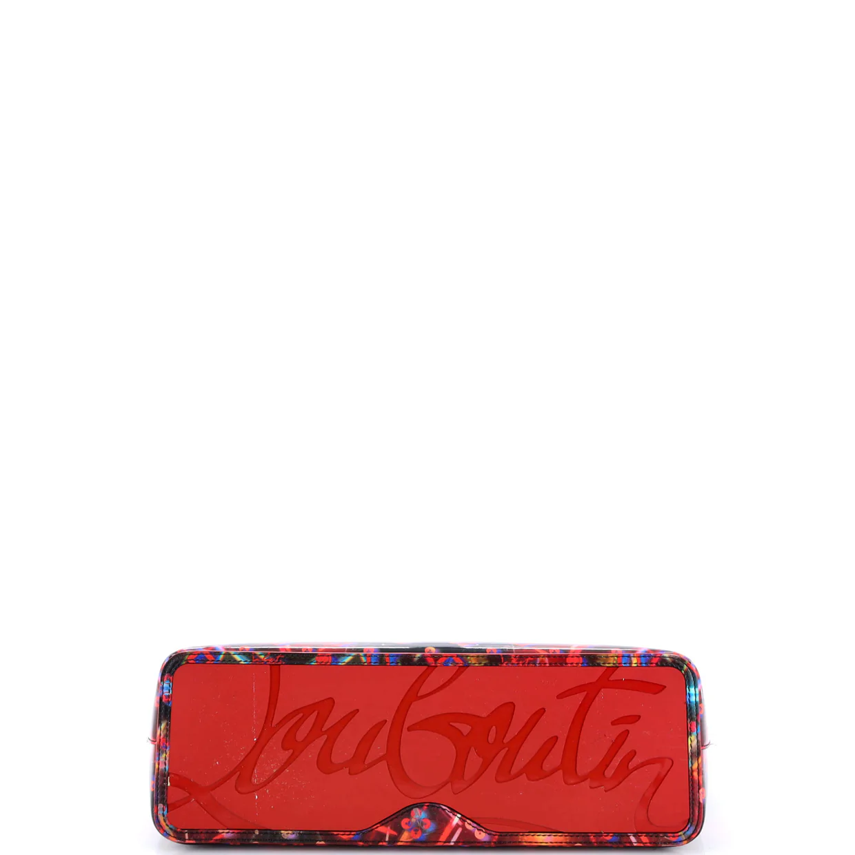 Cabata East West Tote Printed Patent Small - Deep Luxury