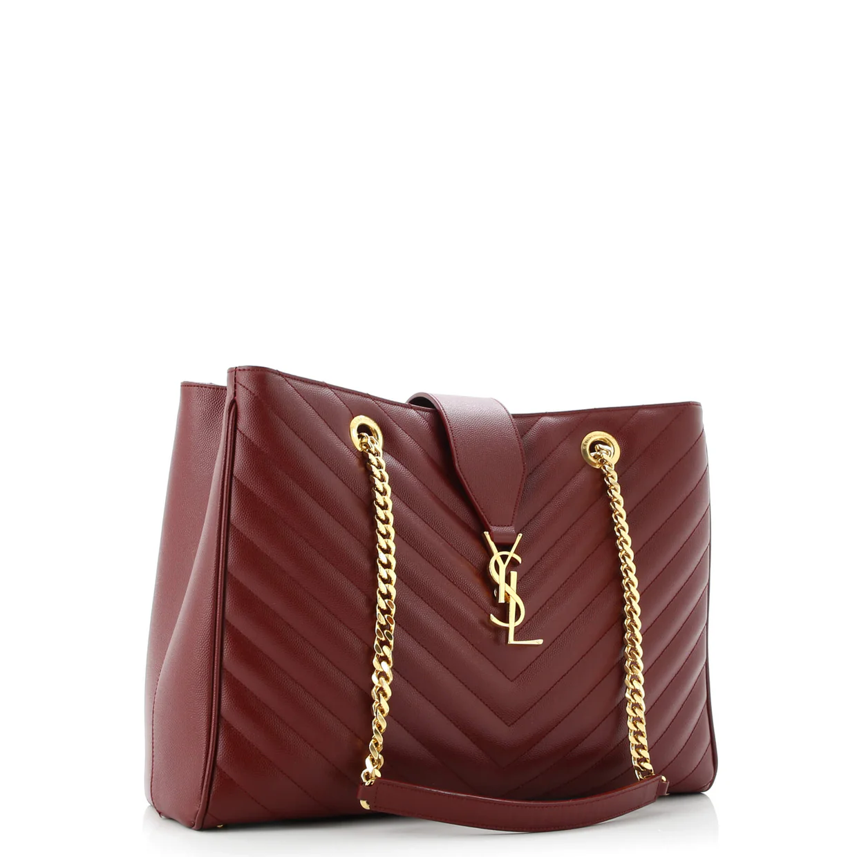 Classic Monogram Shopper Matelasse Chevron Leather Large - Deep Luxury