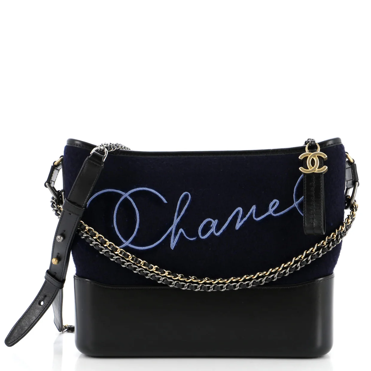 Paris-Hamburg Gabrielle Hobo Embroidered Wool and Calfskin Medium - Deep Luxury