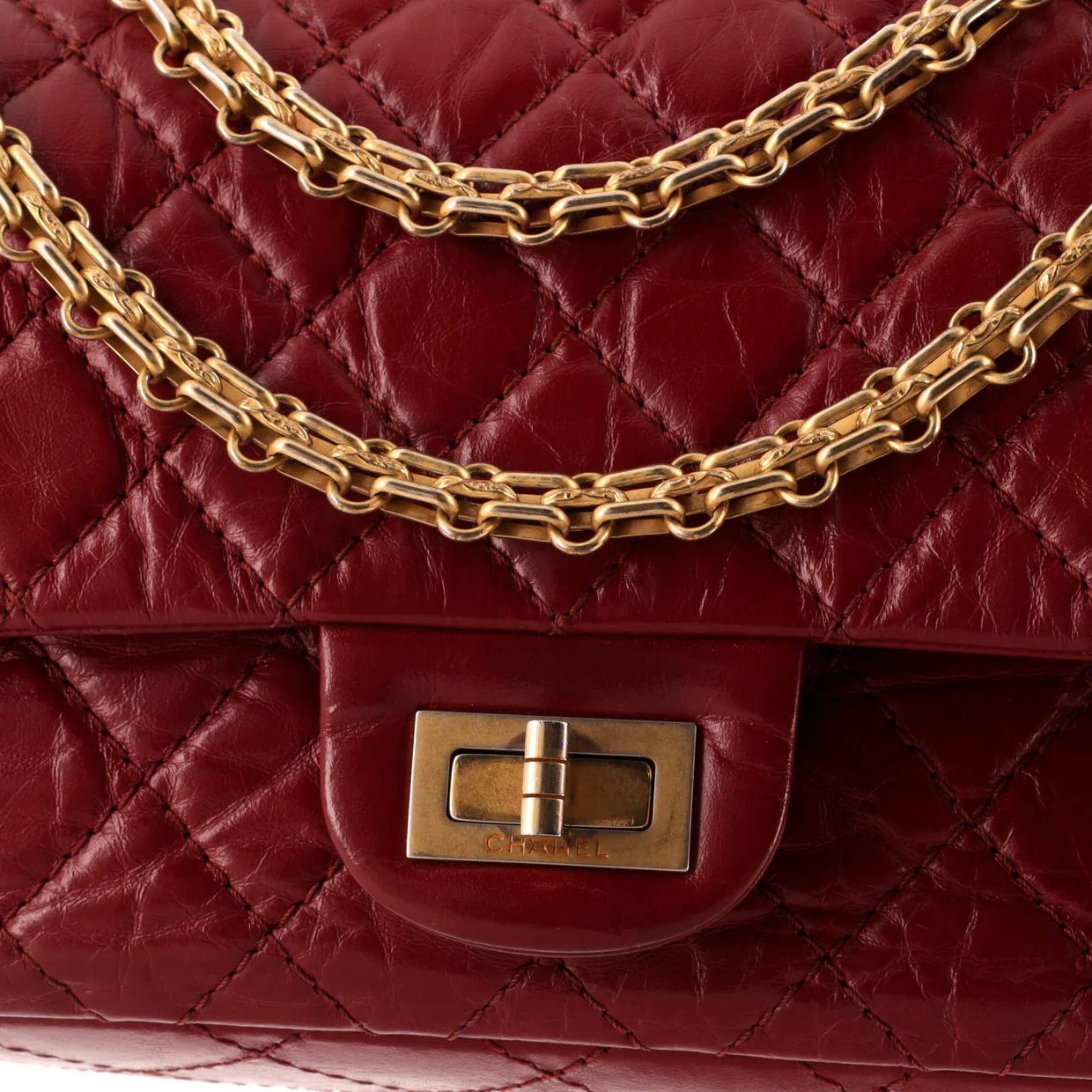 Reissue 2.55 Flap Bag Quilted Aged Calfskin 225 - Deep Luxury