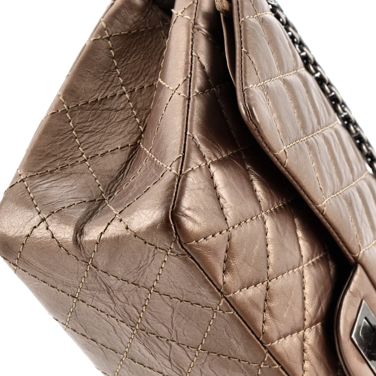 Reissue 2.55 Flap Bag Quilted Aged Calfskin 225 - Deep Luxury
