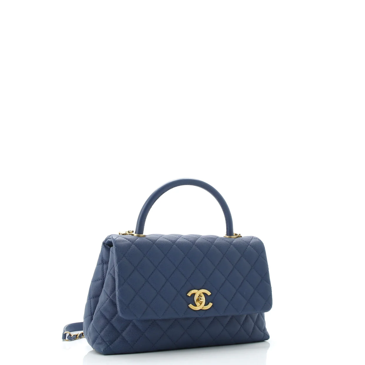 Coco Top Handle Bag Quilted Caviar Small - Deep Luxury