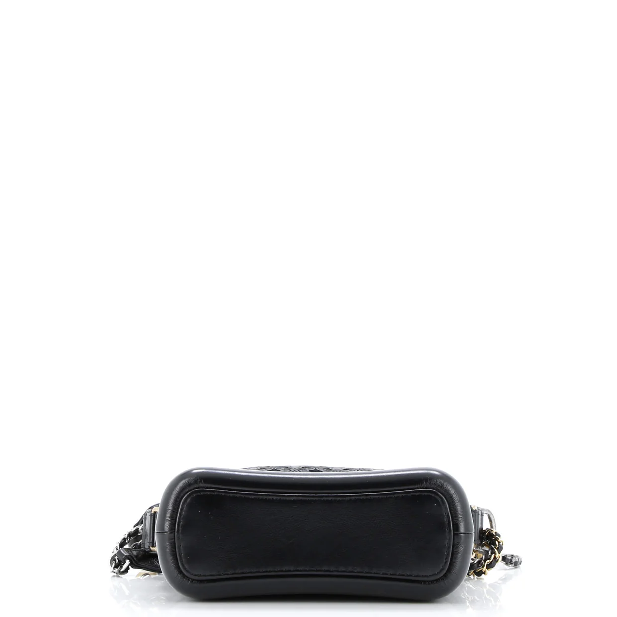 Gabrielle Hobo with Logo Handle Laser Cut Calfskin and Wool Felt Small - Deep Luxury