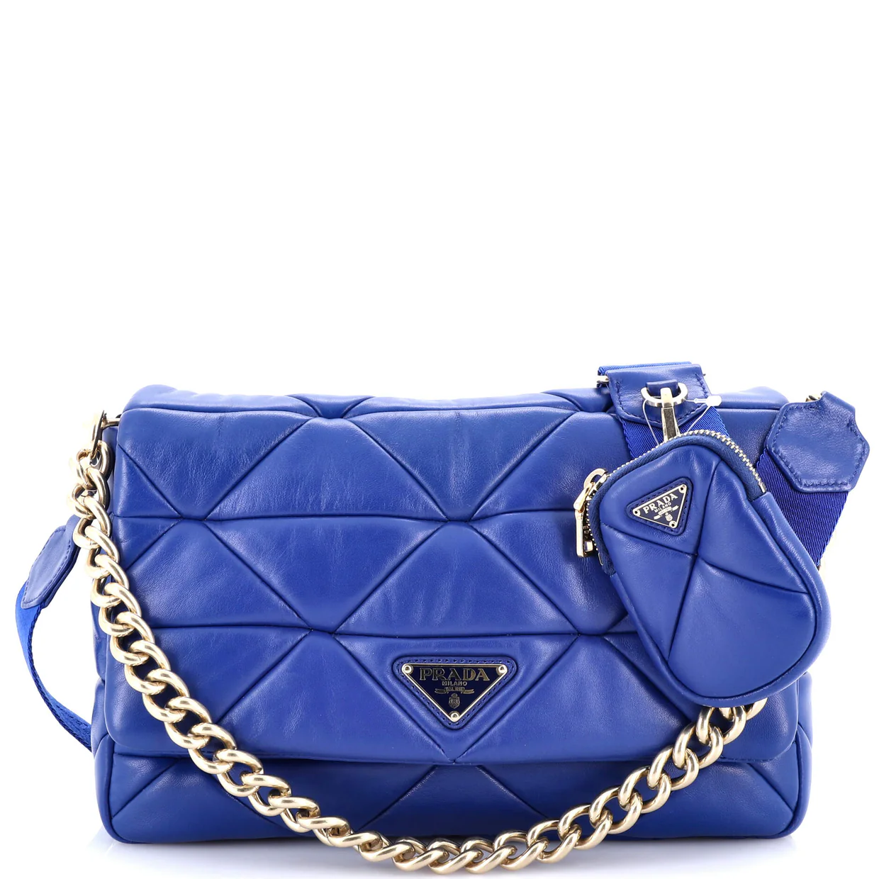 System Flap Shoulder Bag Quilted Nappa Leather Large - Deep Luxury