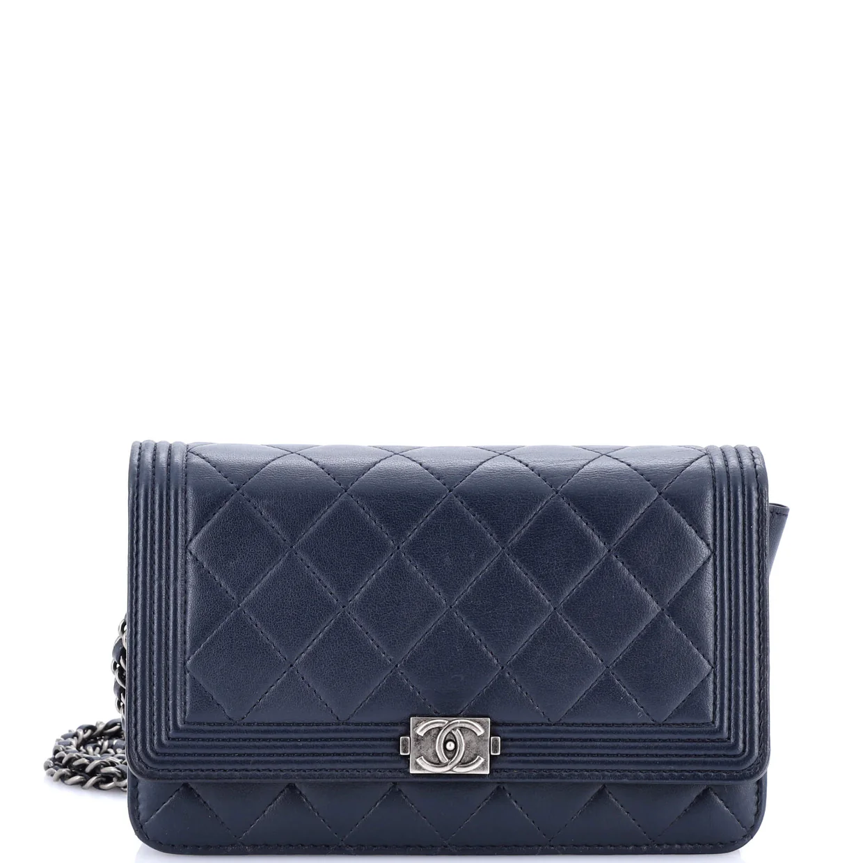 Boy Wallet on Chain Quilted Lambskin - Deep Luxury