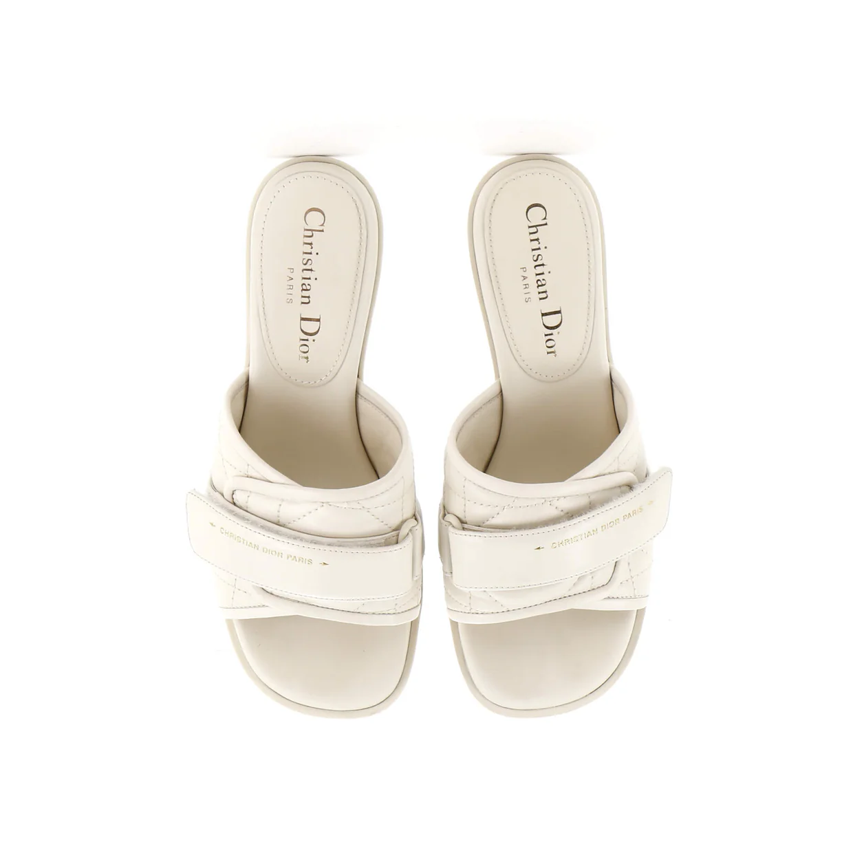 Women's Dio(r)evolution Heeled Slide Sandals Cannage Quilt Leather - Deep Luxury