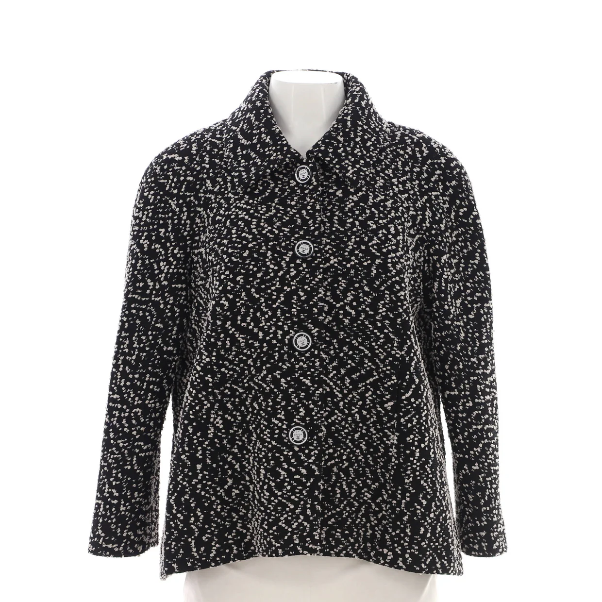 Women's La Pausa Belted Button Up Jacket Tweed Blend - Deep Luxury