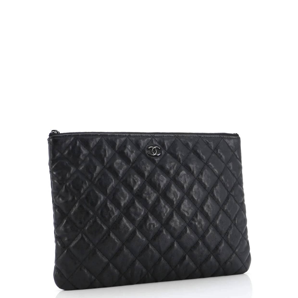 O Case Clutch Quilted Crumpled Calfskin Medium - Deep Luxury