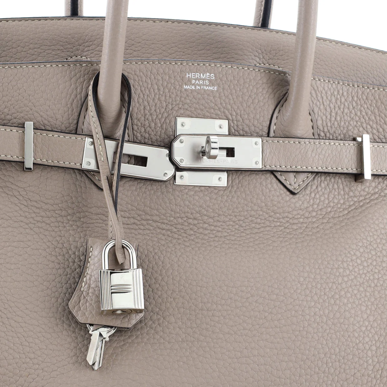 Birkin Handbag Grey Clemence with Palladium Hardware 30 - Deep Luxury