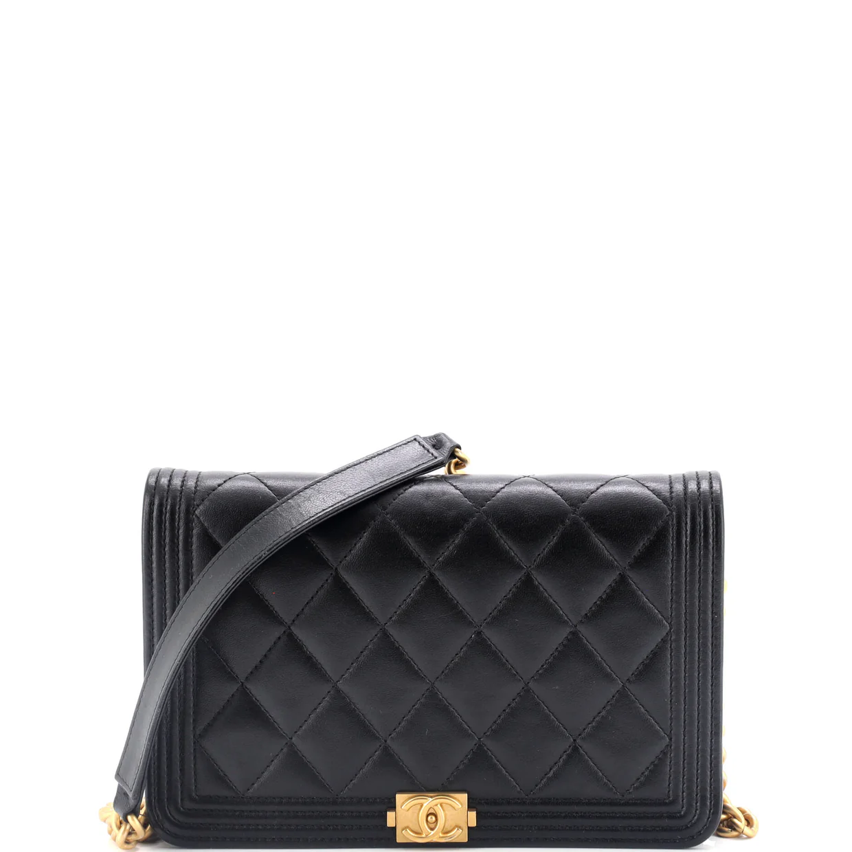 Boy Wallet on Chain Quilted Lambskin - Deep Luxury
