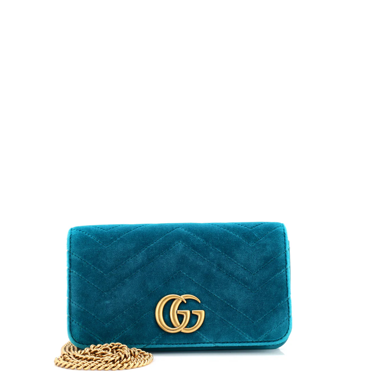 GG Marmont Chain Flap Bag Matelasse Velvet Mini - Deep Luxury